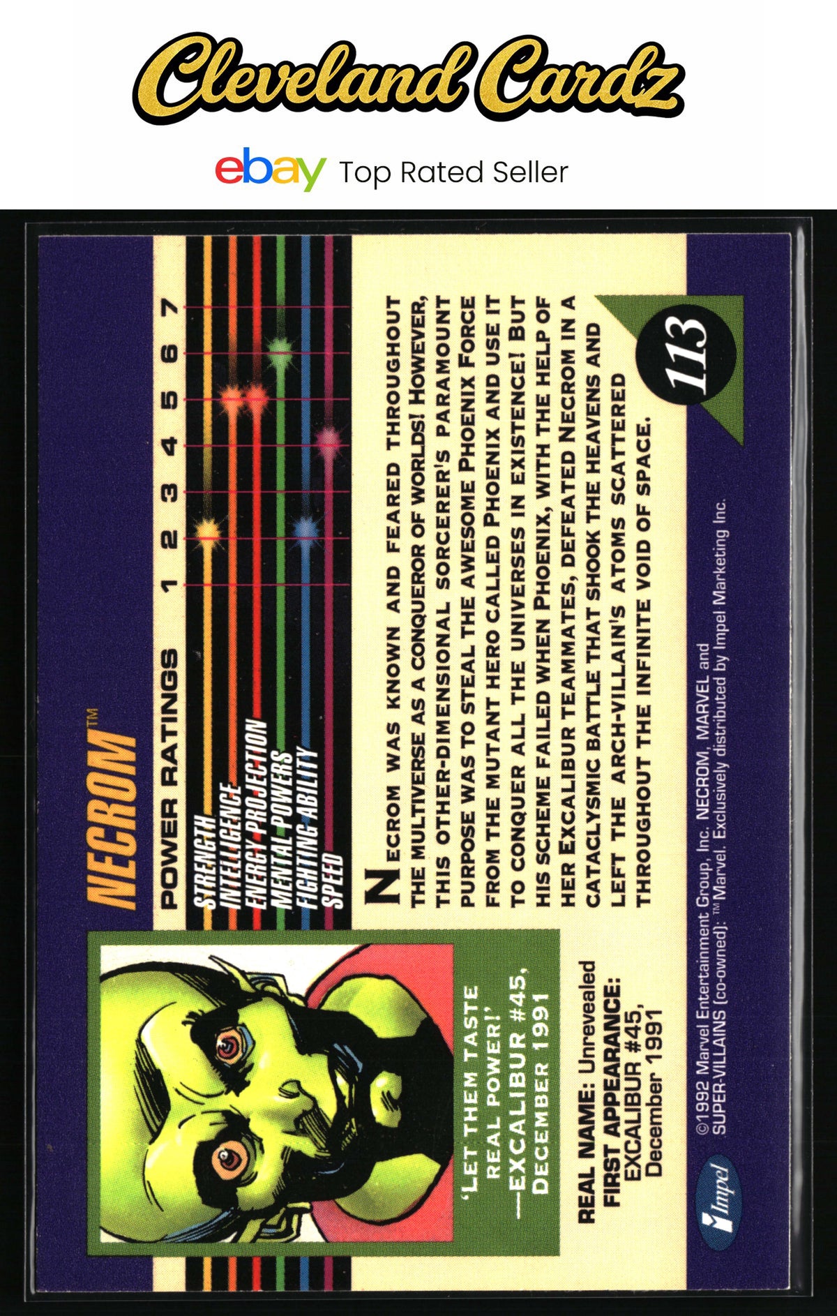 1992 Impel Marvel Universe #113 Necrom