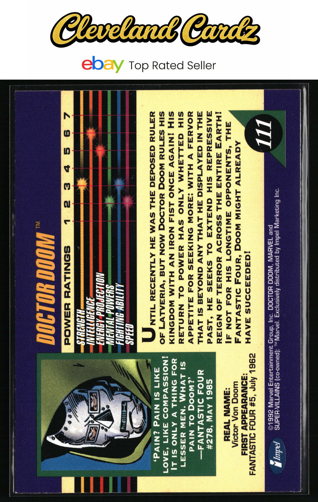 1992 Impel Marvel Universe #111 Doctor Doom