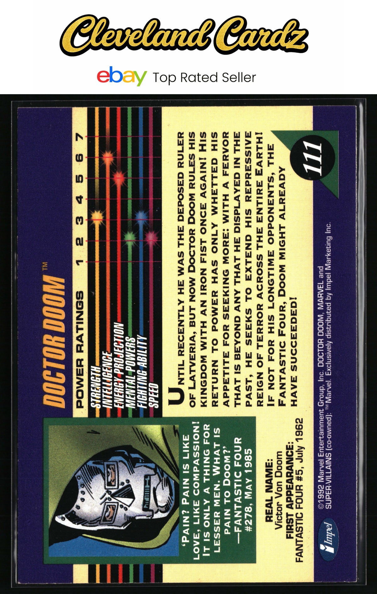1992 Impel Marvel Universe #111 Doctor Doom