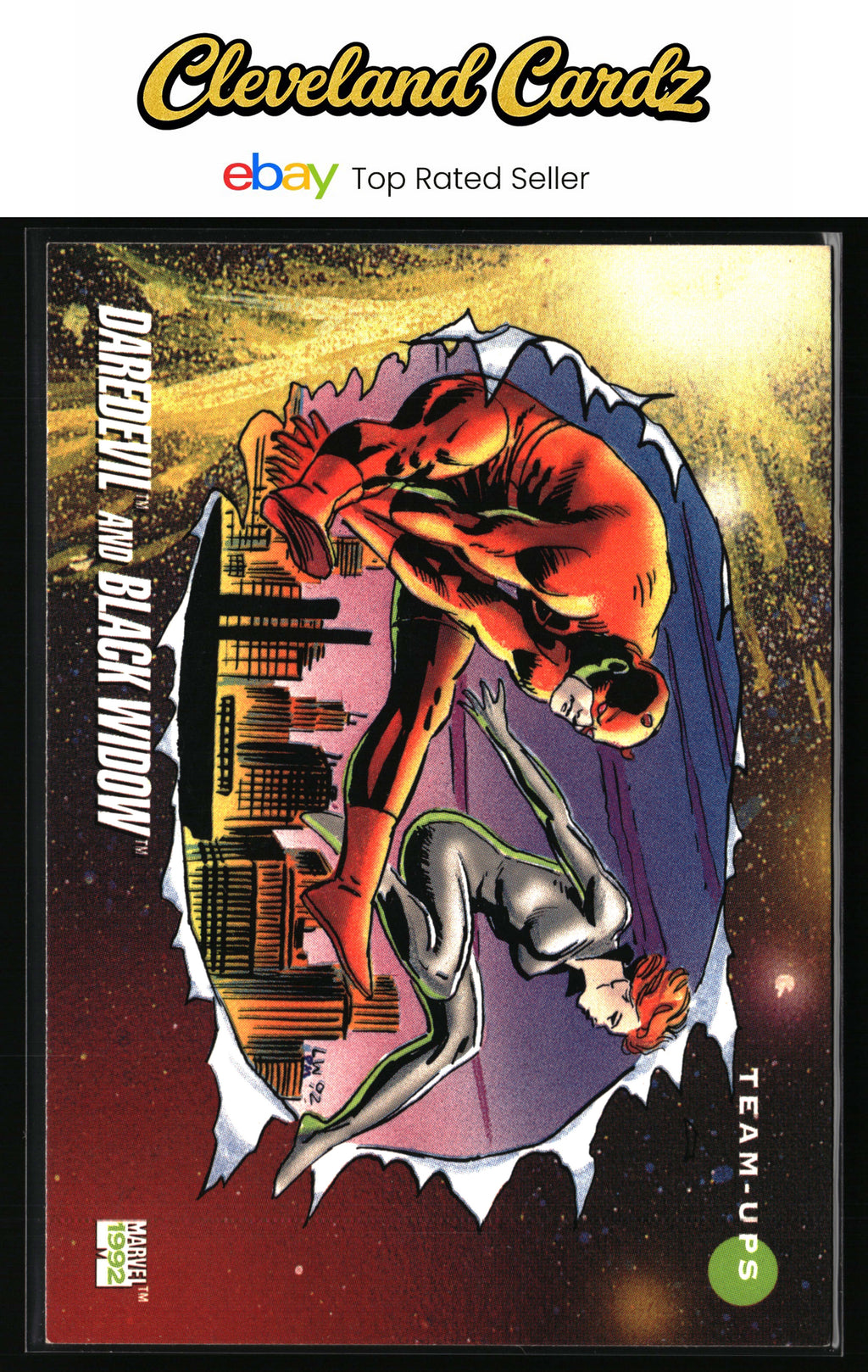 1992 Impel Marvel Universe #93 Daredevil and Black Widow