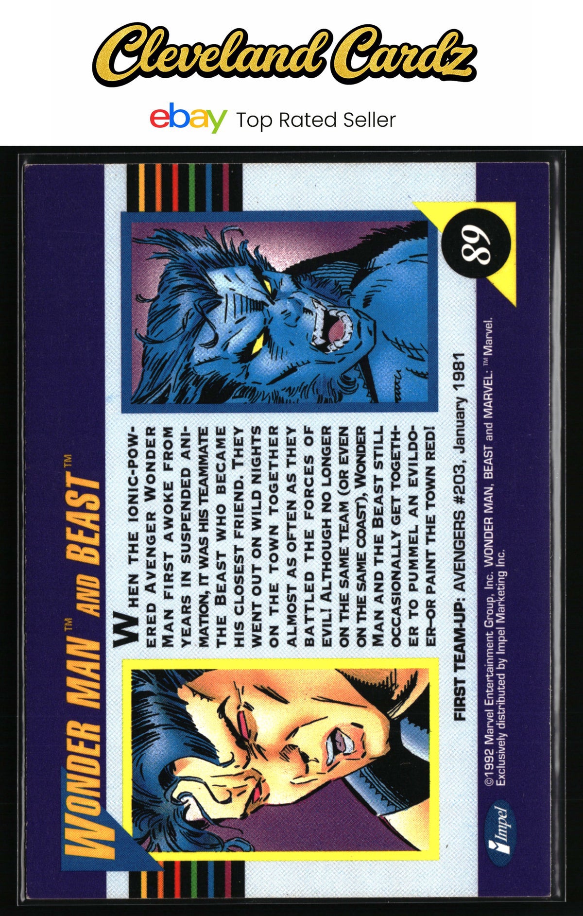 1992 Impel Marvel Universe #89 Wonder Man and Beast