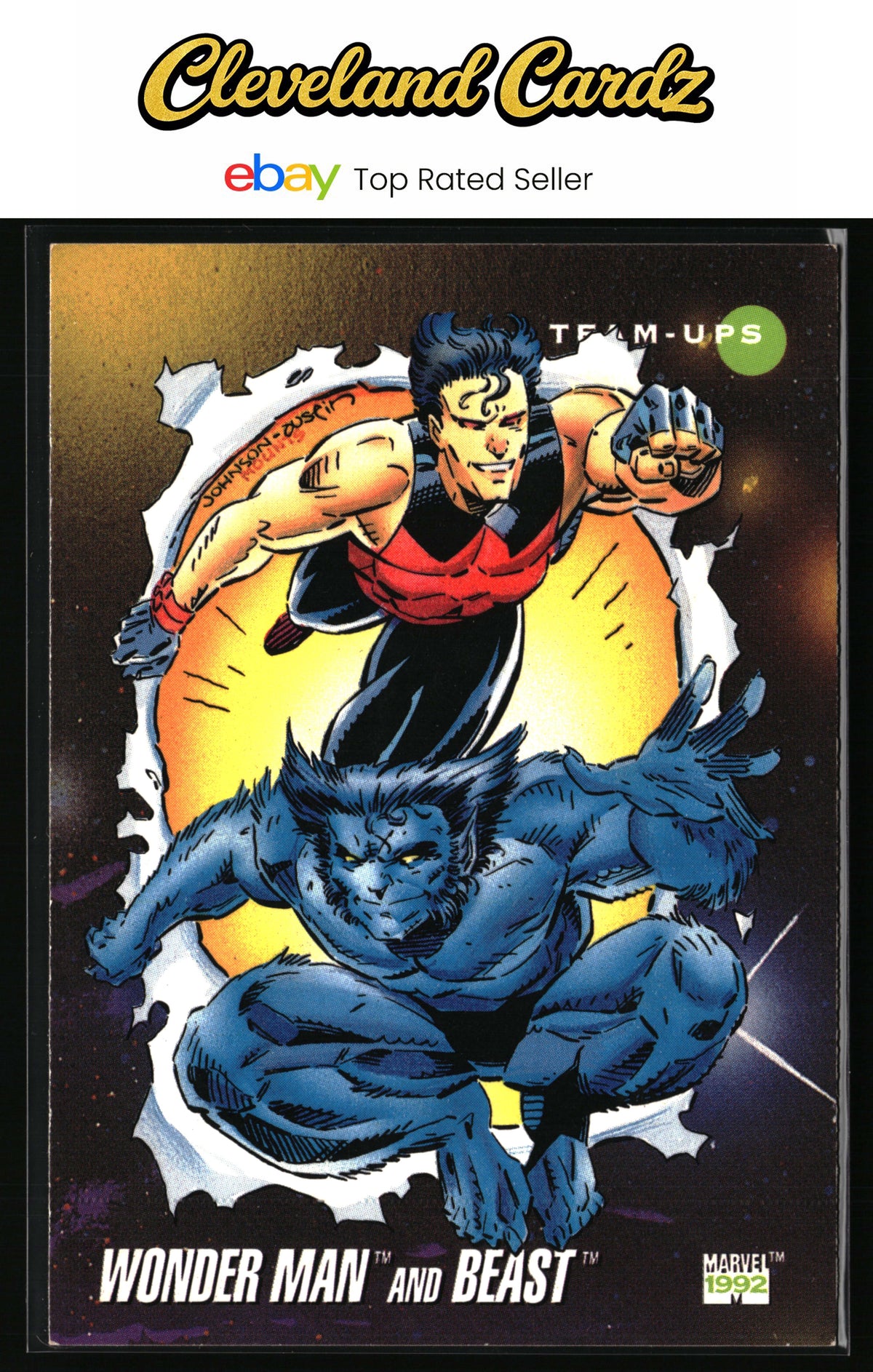 1992 Impel Marvel Universe #89 Wonder Man and Beast