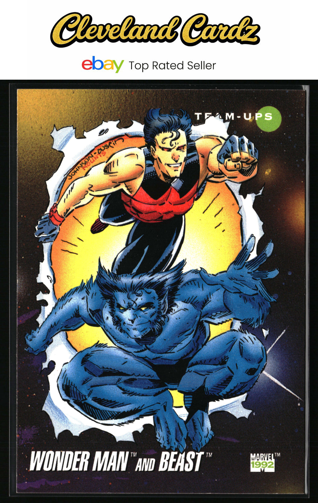 1992 Impel Marvel Universe #89 Wonder Man and Beast