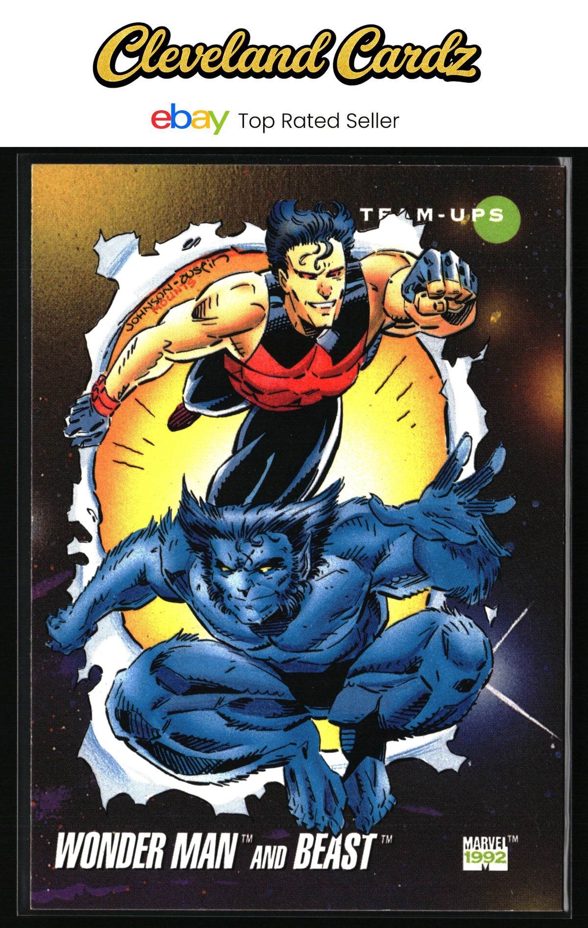 1992 Impel Marvel Universe #89 Wonder Man and Beast