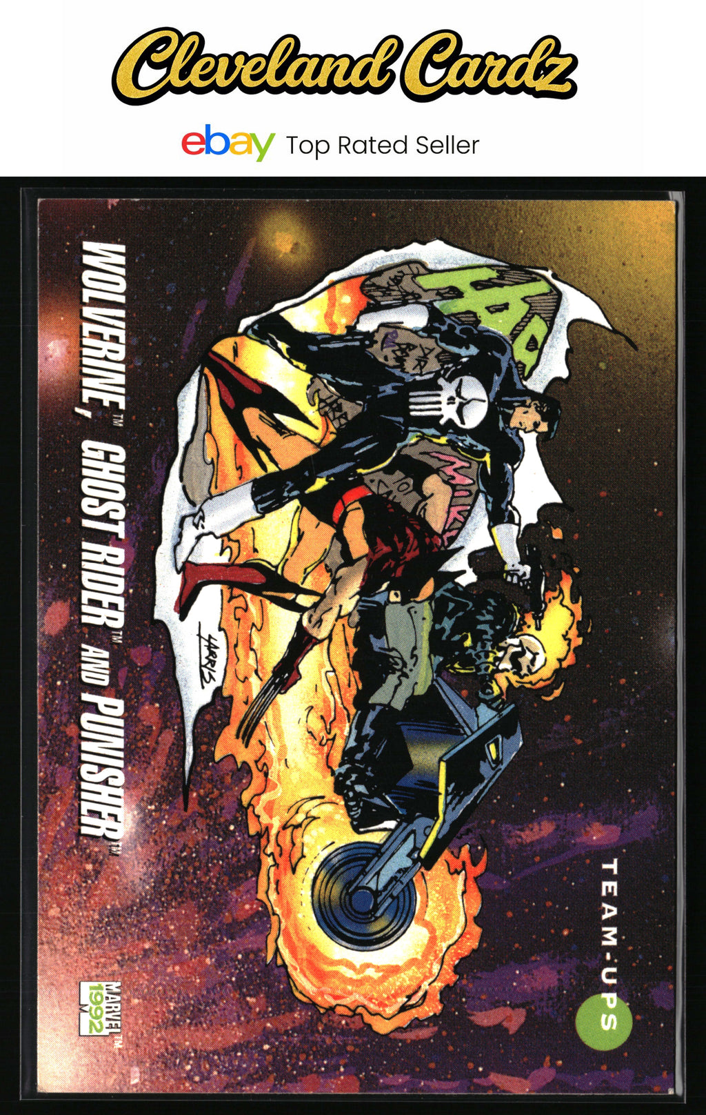 1992 Impel Marvel Universe #88 Wolverine, Ghost Rider and Punisher