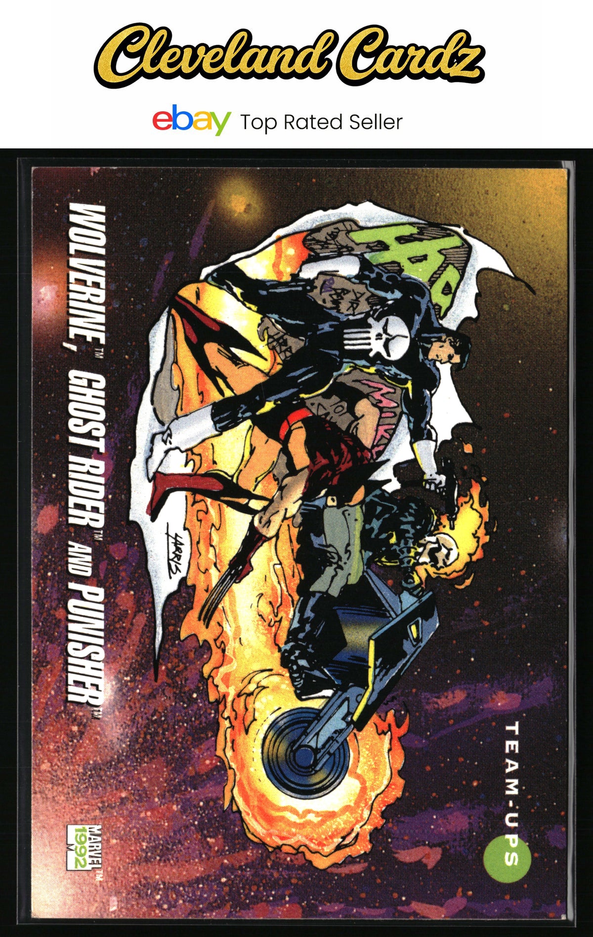 1992 Impel Marvel Universe #88 Wolverine, Ghost Rider and Punisher