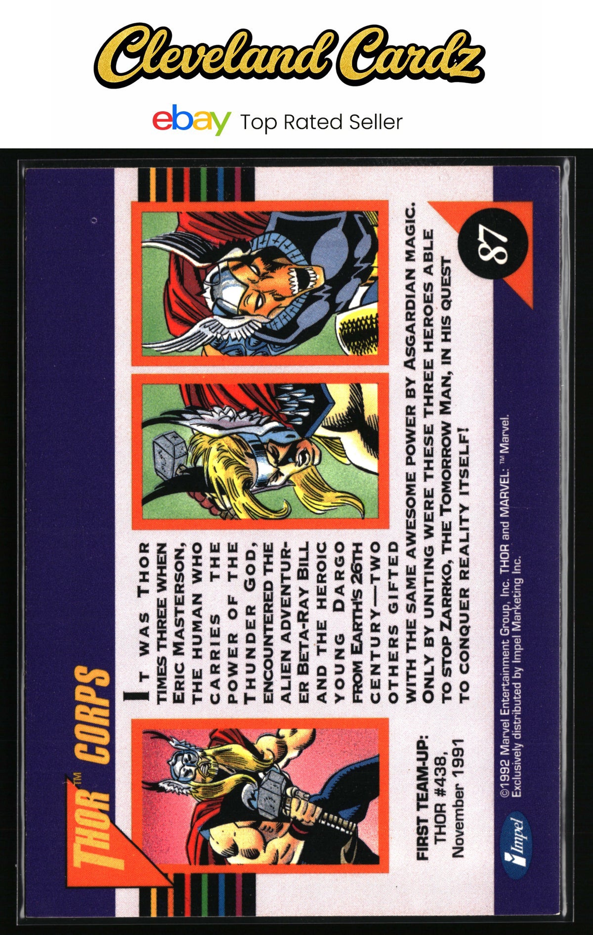 1992 Impel Marvel Universe #87 Thor Corps
