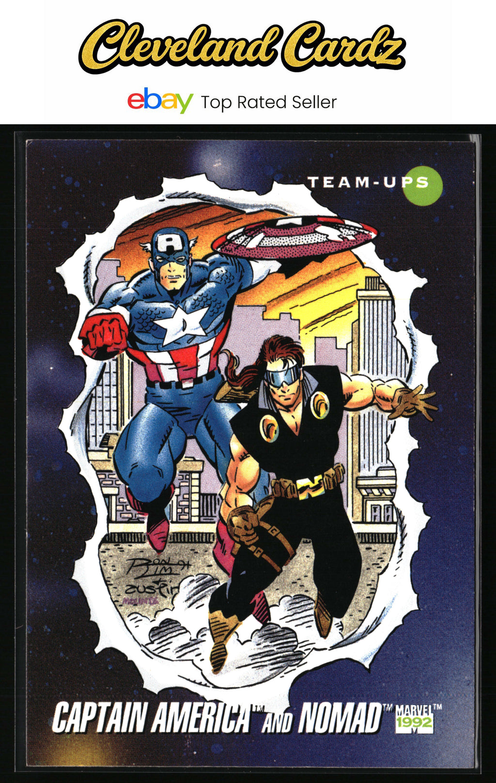 1992 Impel Marvel Universe #80 Captain America and Nomad