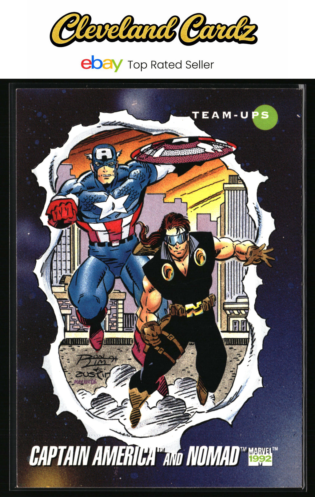 1992 Impel Marvel Universe #80 Captain America and Nomad