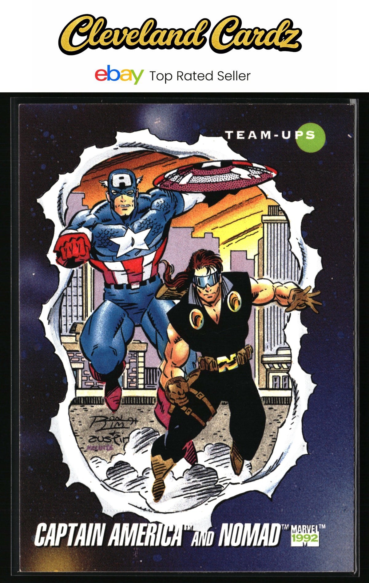 1992 Impel Marvel Universe #80 Captain America and Nomad