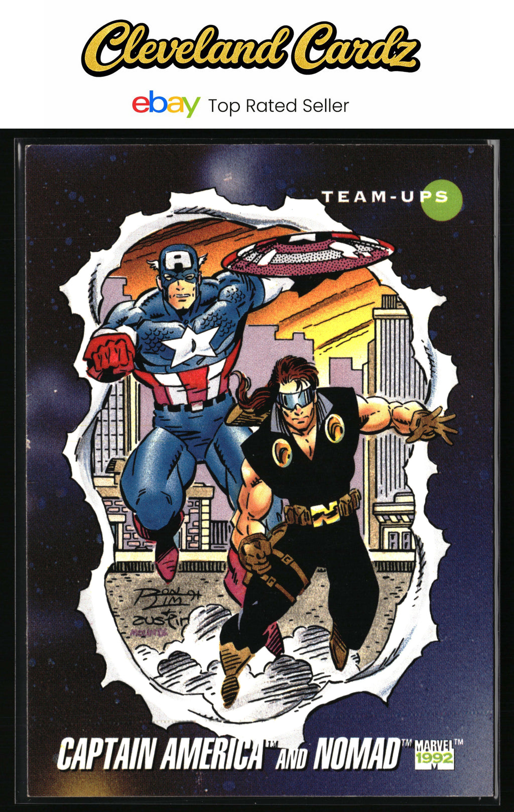 1992 Impel Marvel Universe #80 Captain America and Nomad