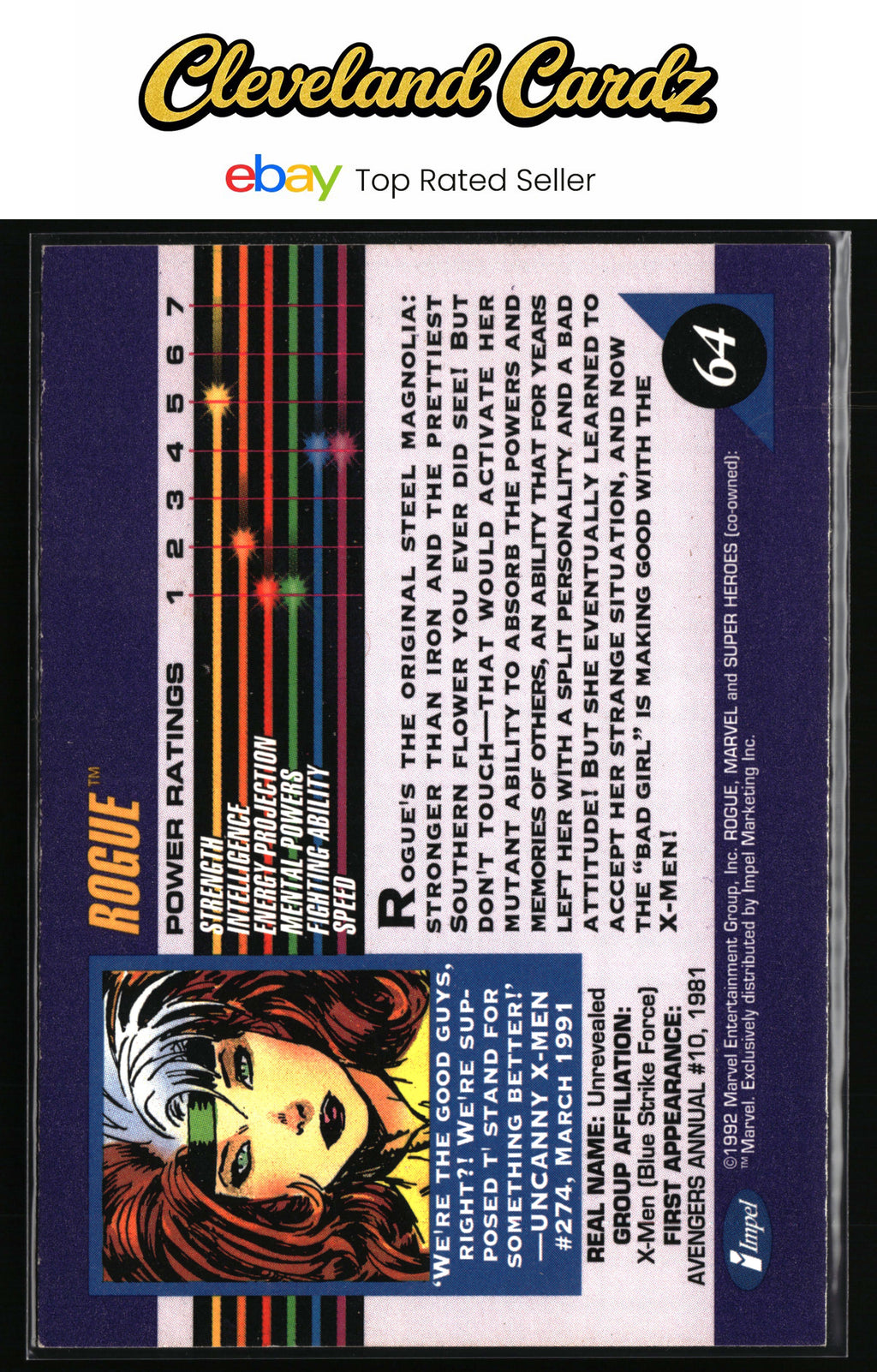 1992 Impel Marvel Universe #64 Rogue