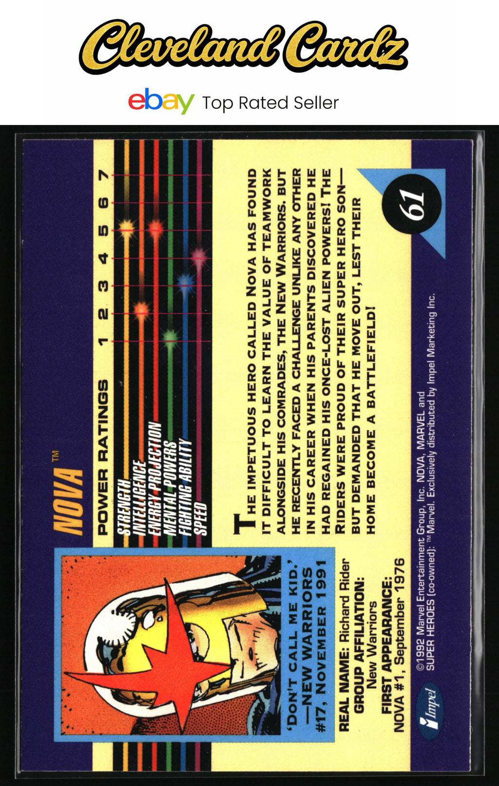 1992 Impel Marvel Universe #61 Nova