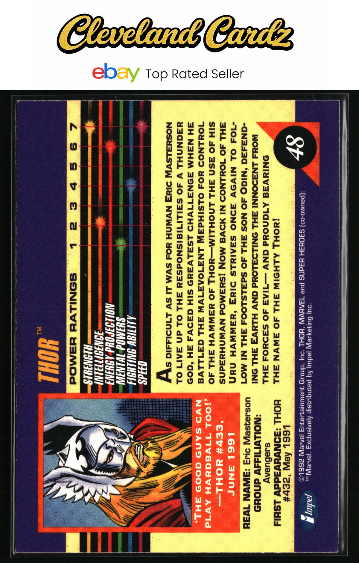 1992 Impel Marvel Universe #48 Thor