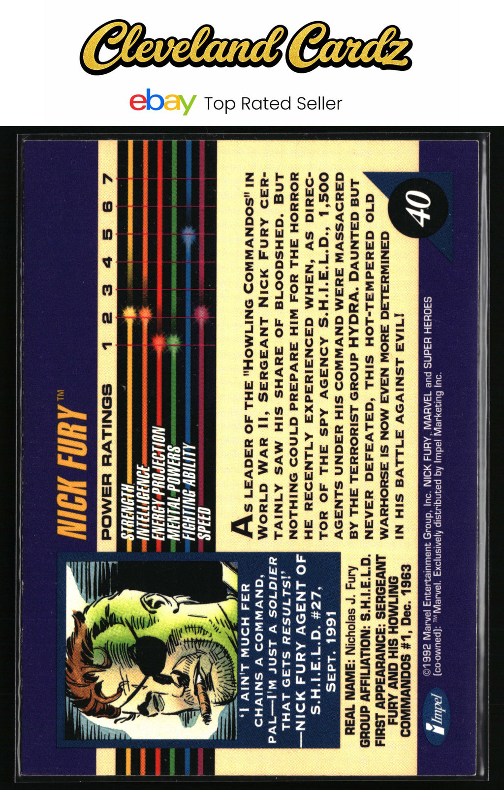 1992 Impel Marvel Universe #40 Nick Fury
