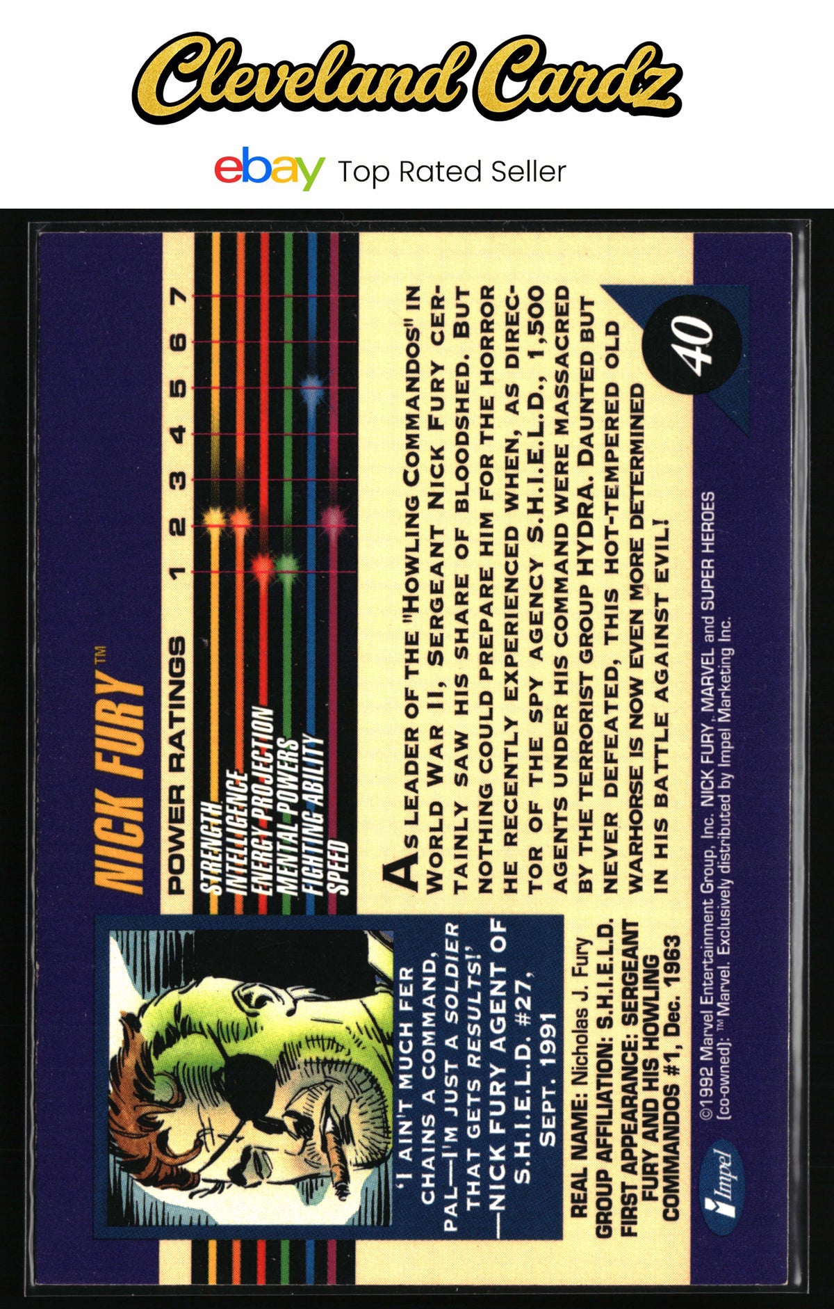 1992 Impel Marvel Universe #40 Nick Fury