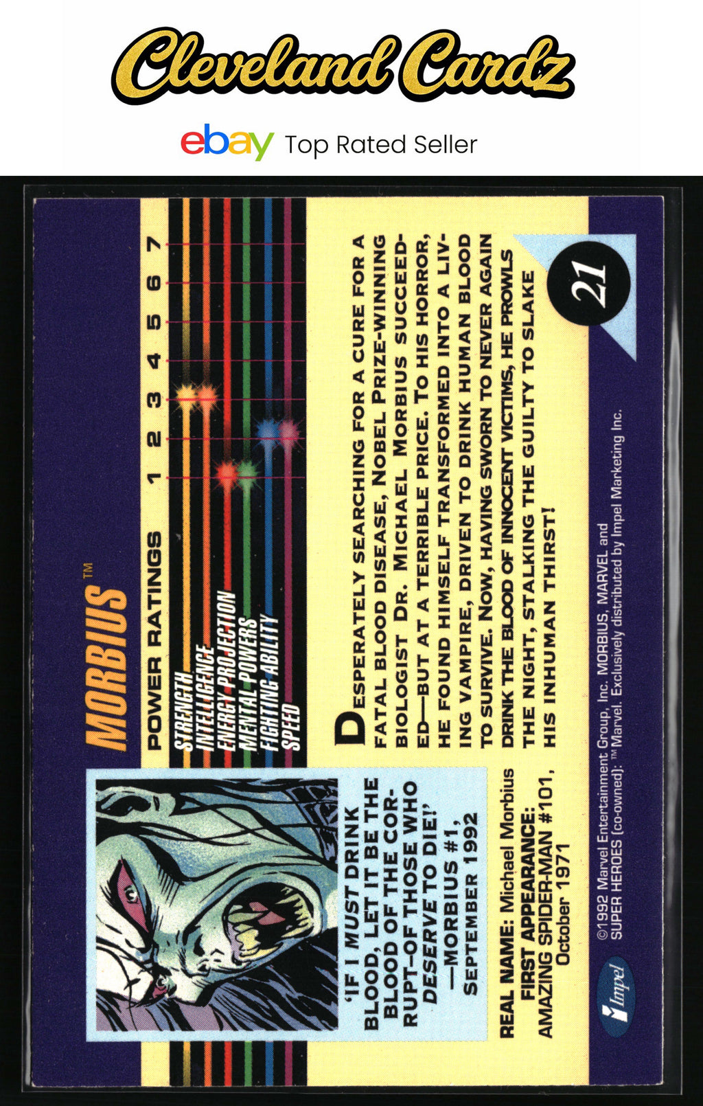 1992 Impel Marvel Universe #21 Morbius
