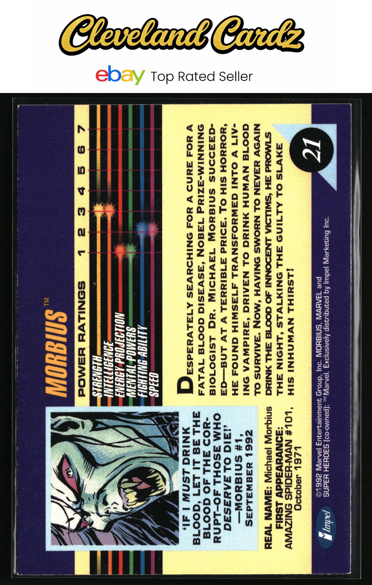1992 Impel Marvel Universe #21 Morbius