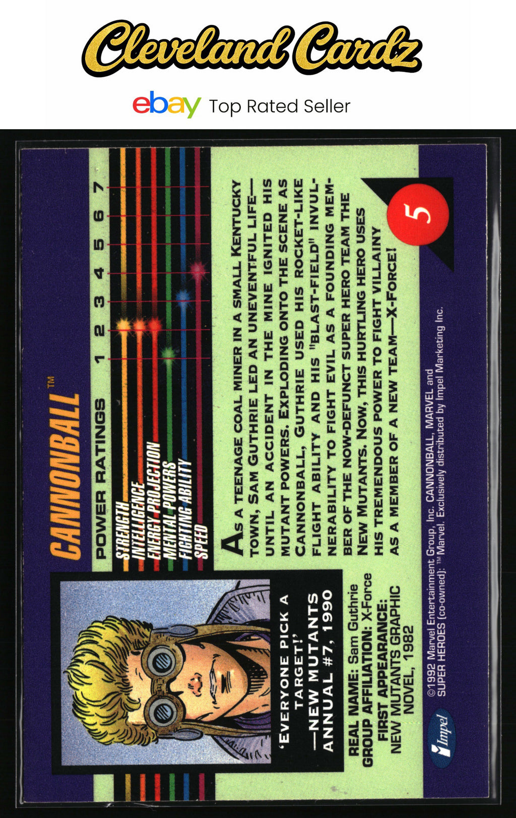 1992 Impel Marvel Universe #5 Cannonball