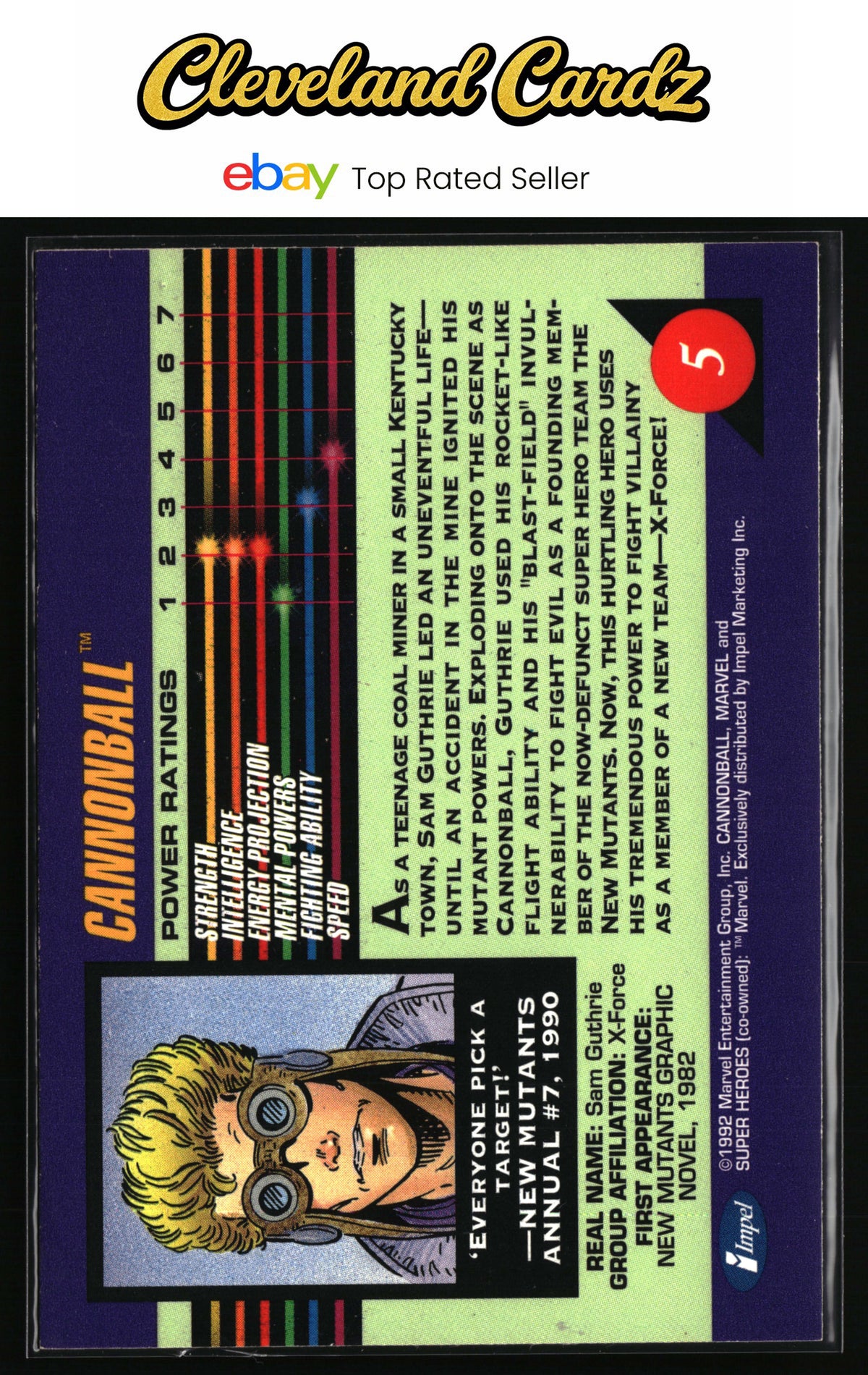 1992 Impel Marvel Universe #5 Cannonball