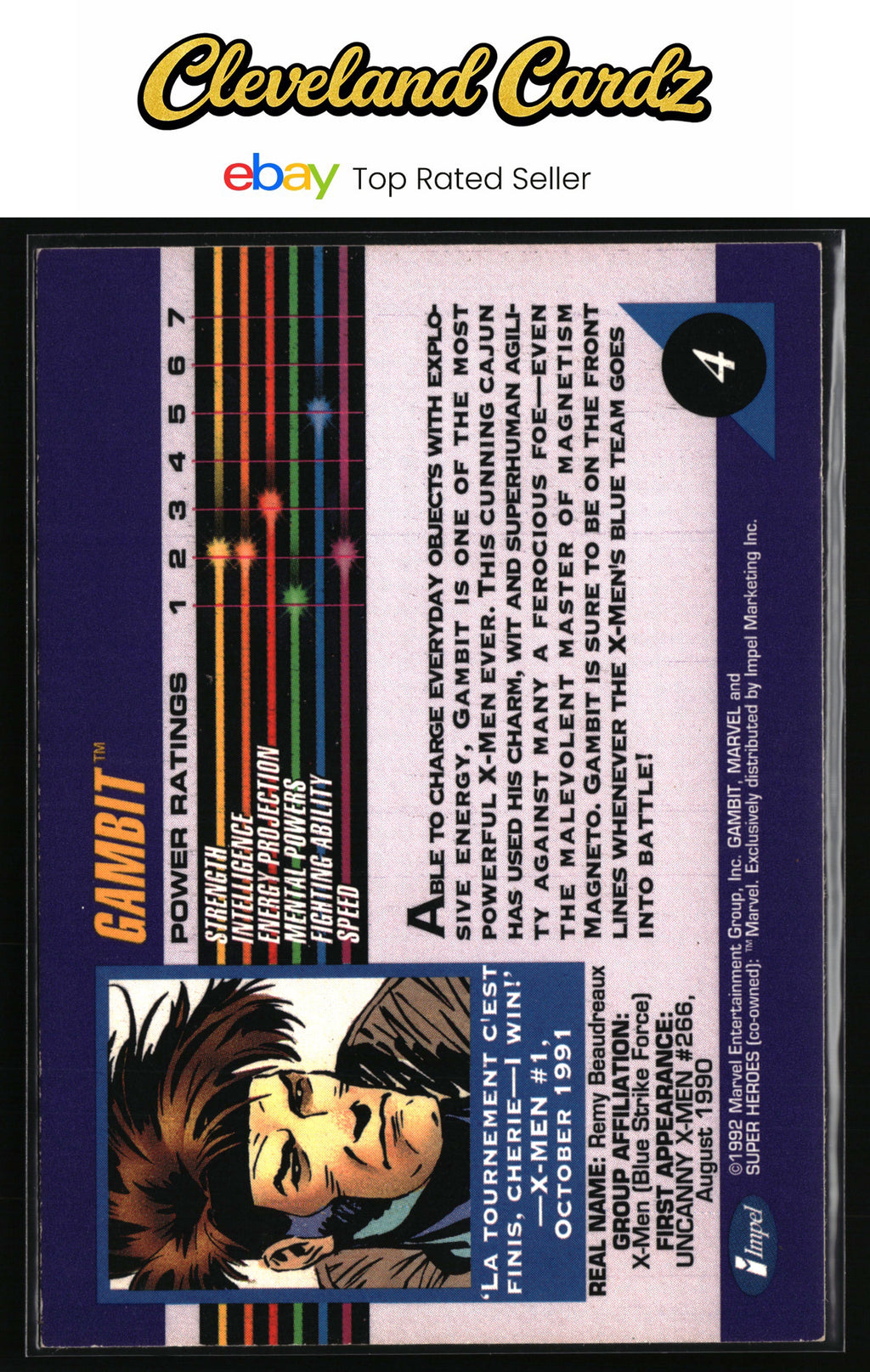 1992 Impel Marvel Universe #4 Gambit