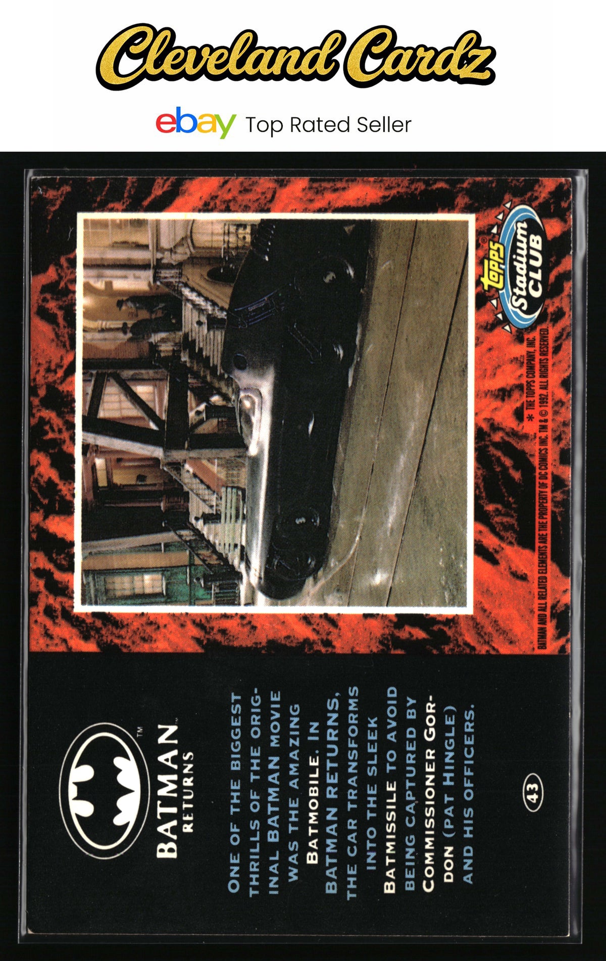 1992 Stadium Club Batman Returns #43" One of the biggest thrills original Batman