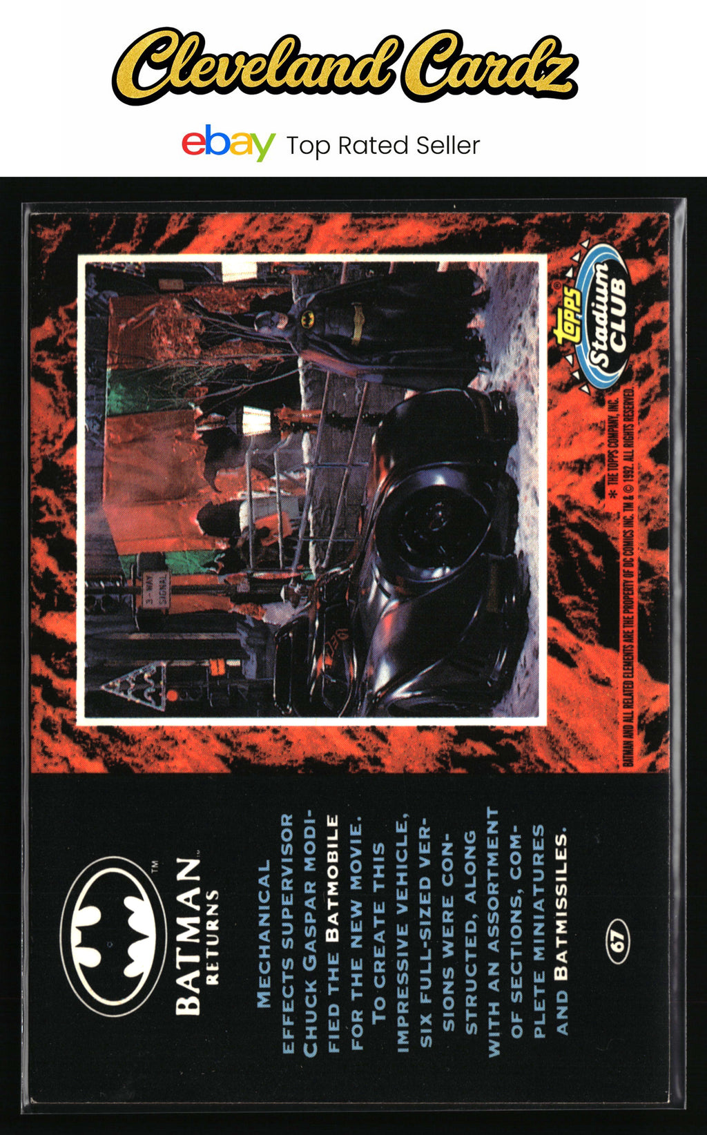 1992 Stadium Club Batman Returns #67 Mechanical effects supervisor Chuck Gaspar