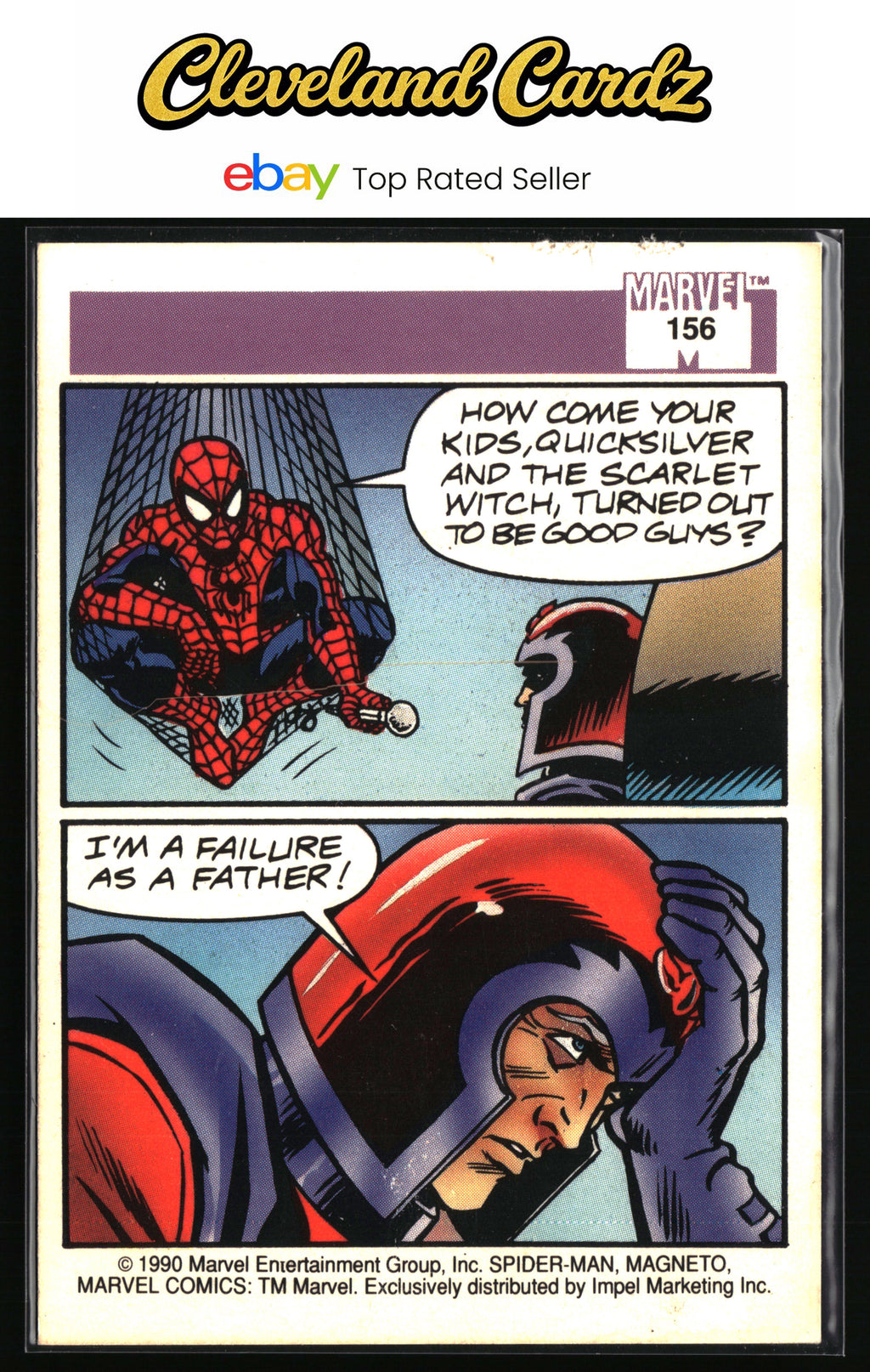 1990 Impel Marvel Universe #156 Spider-Man Presents: Magneto