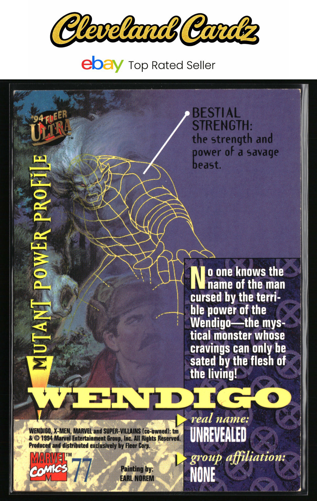 1994 Ultra X-Men #77 Wendigo
