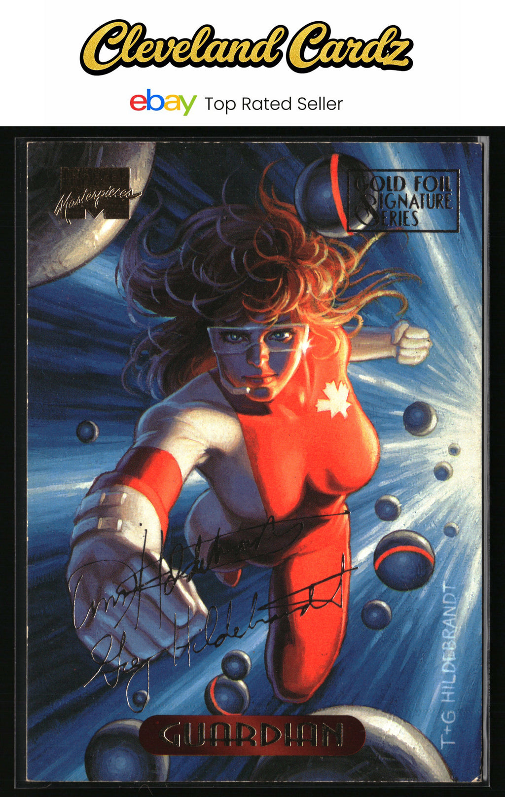 1994 Fleer Marvel Masterpieces HB #47 Guardian Gold Foil Signature