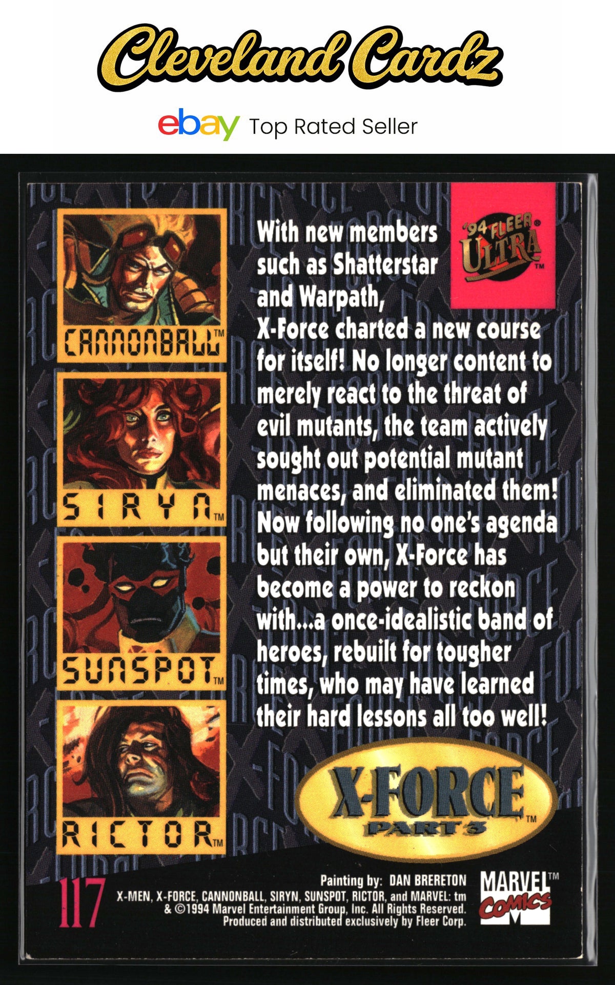 1994 Ultra X-Men #117 Cannonball, Rictor, Siryn, Sunspot