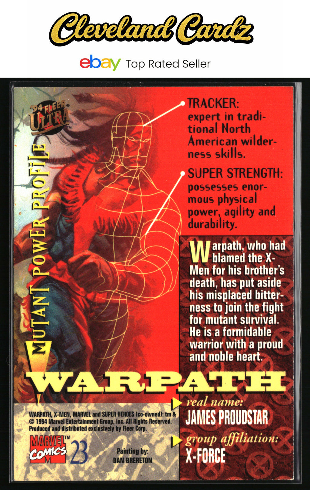 1994 Ultra X-Men #23 Warpath
