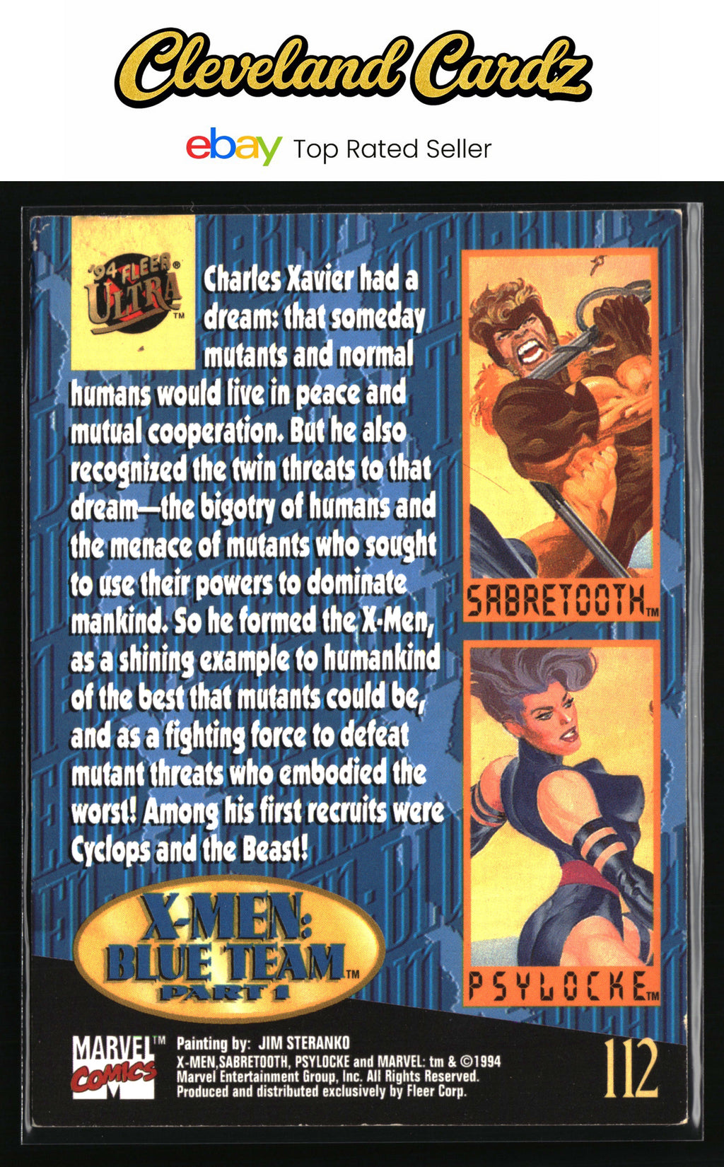 1994 Ultra X-Men #112 Psylocke, Sabretooth