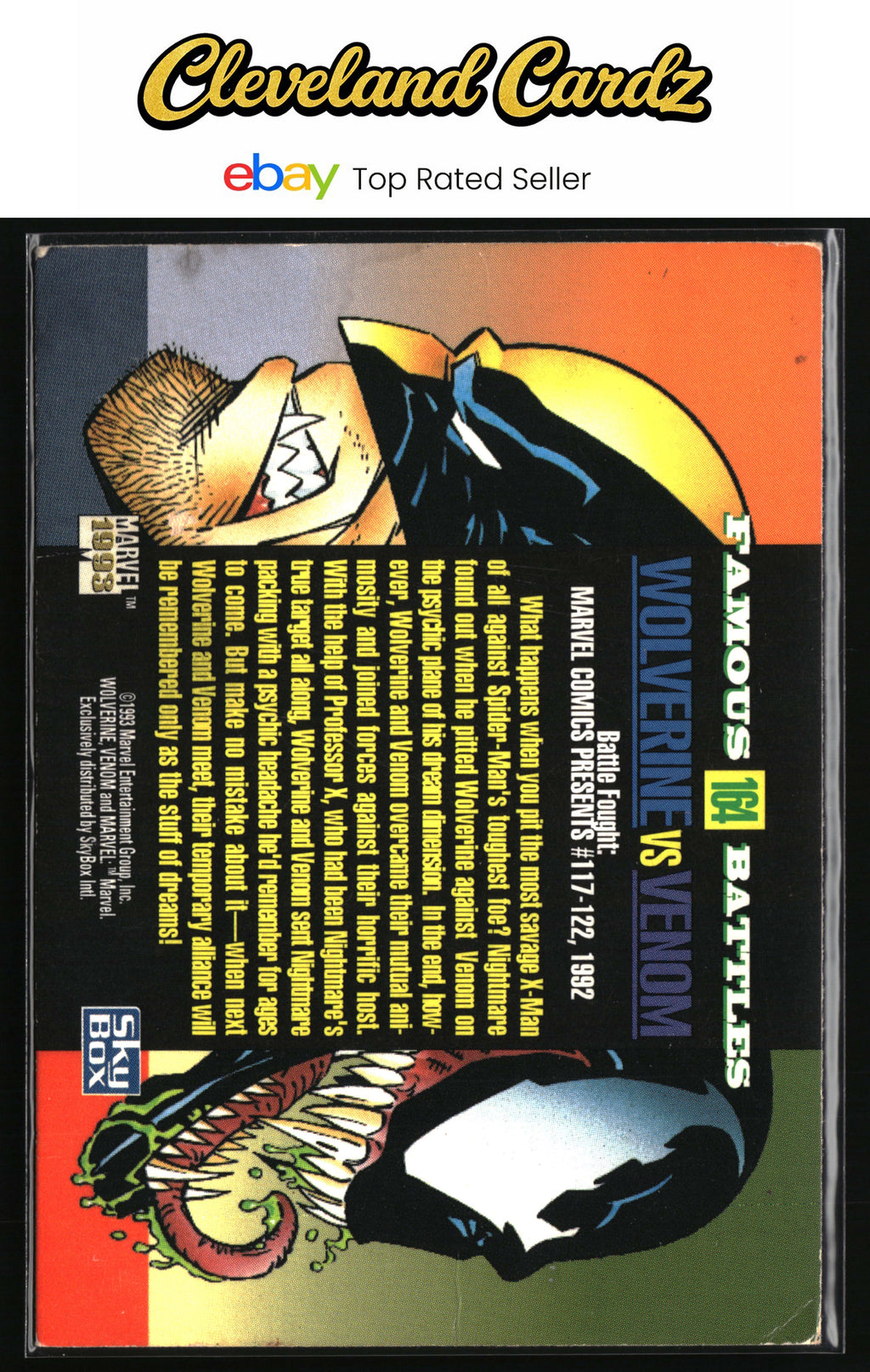 1993 SkyBox Marvel Universe #164 Wolverine / Venom