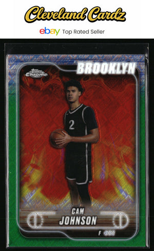 2024-25 Topps Chrome #159 Cam Johnson Topps Green Refractor