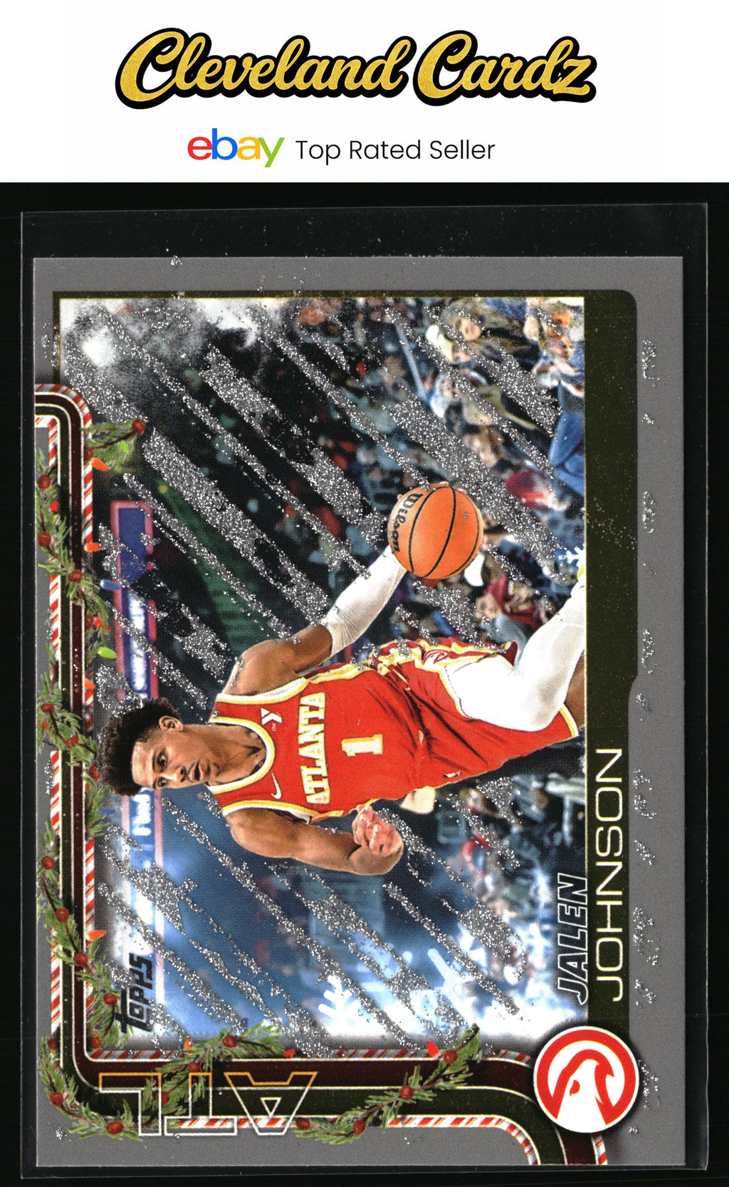 2025-26 Topps Holiday #H52 Jalen Johnson Glitter Holiday