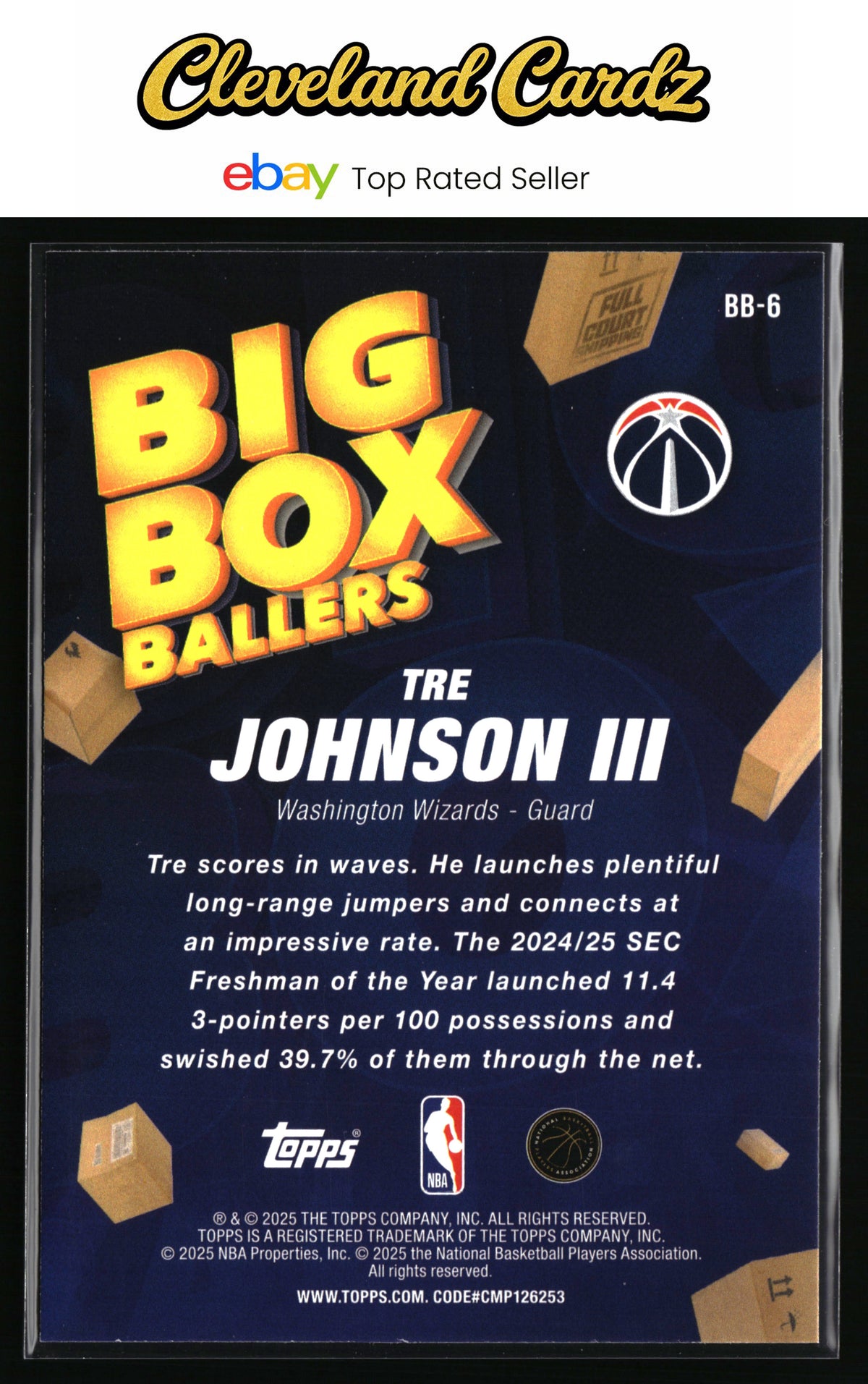 2025-26 Topps #BB-6 Tre Johnson III Big Box Ballers