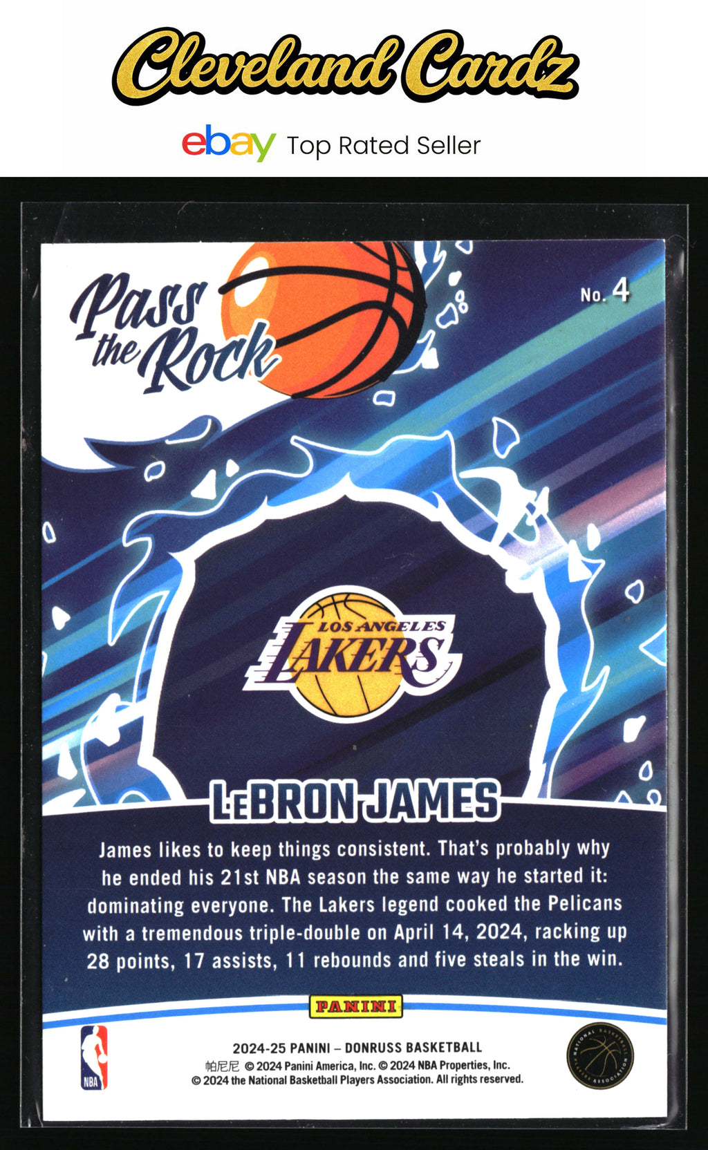 2024-25 Donruss #4 LeBron James Pass the Rock