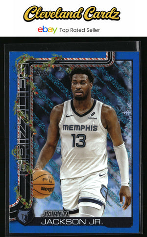 2025-26 Topps Holiday #H148 Jaren Jackson Jr. Blue Metallic Glitter Holiday