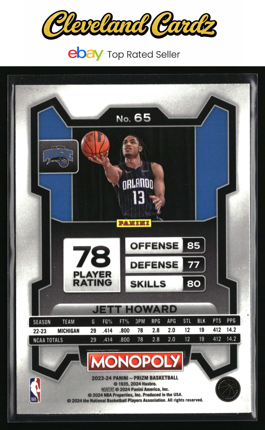 2023-24 Panini Prizm Monopoly #65 Jett Howard