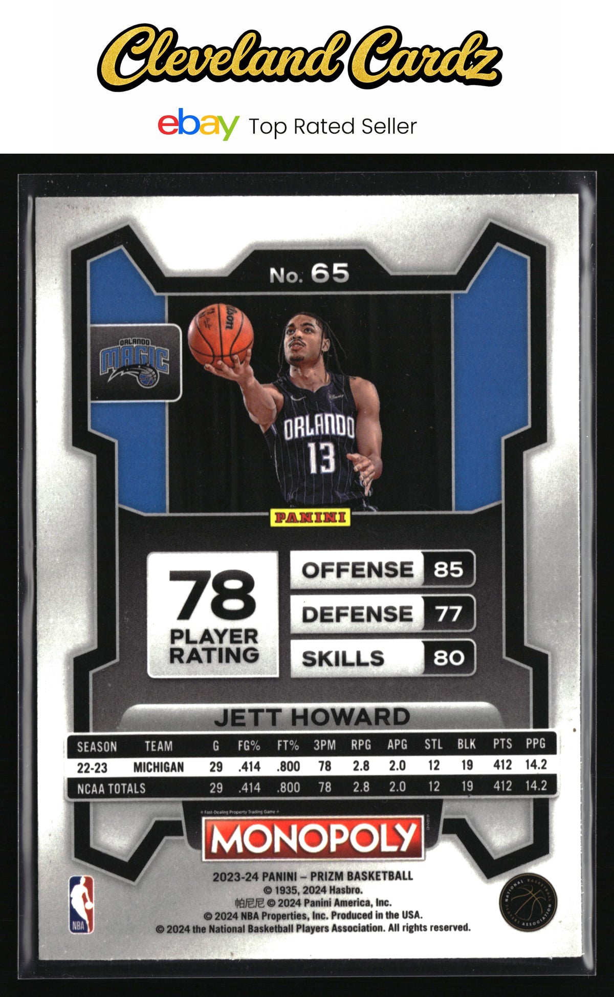 2023-24 Panini Prizm Monopoly #65 Jett Howard