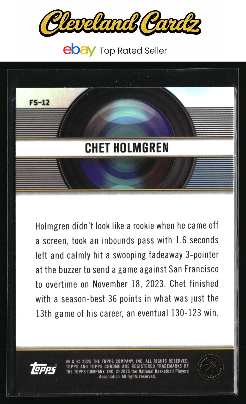 2024-25 Topps Chrome #FS-12 Chet Holmgren Film Study