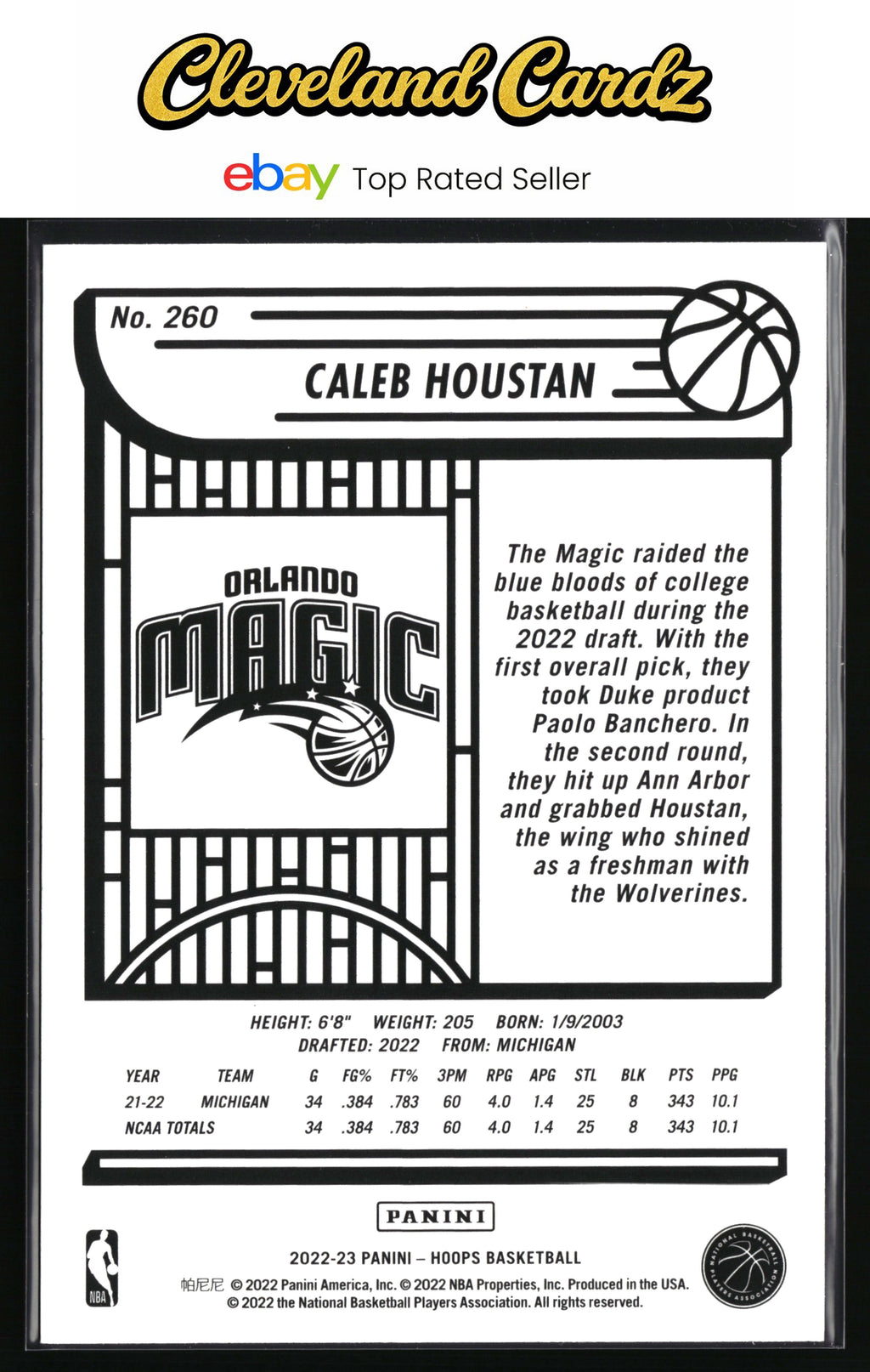 2022-23 Hoops #260 Caleb Houstan