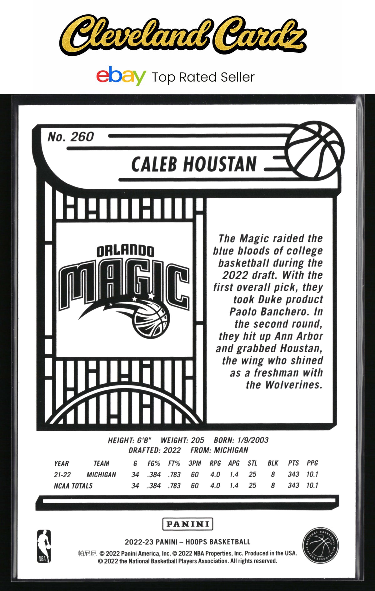 2022-23 Hoops #260 Caleb Houstan