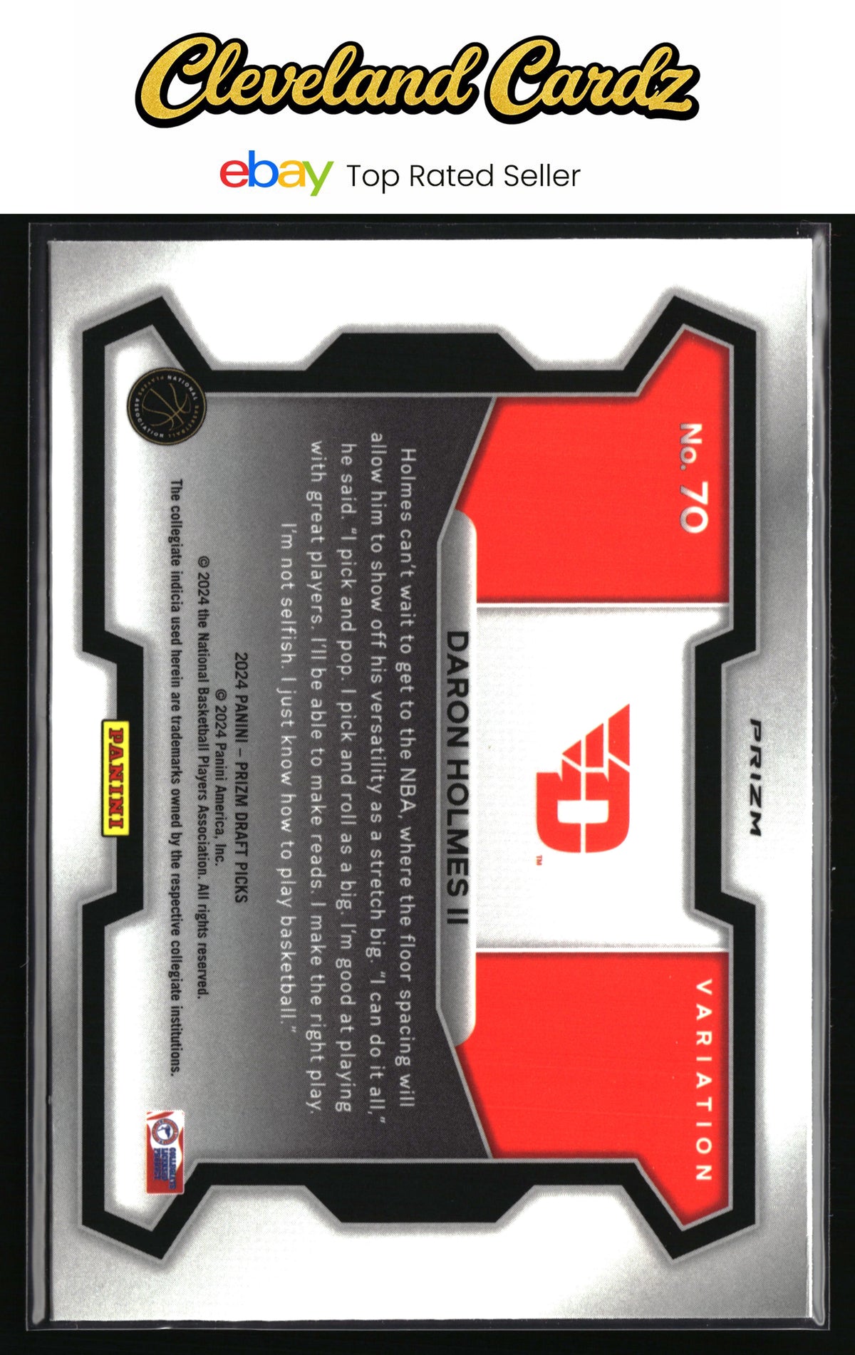 2024 Panini Prizm Draft Picks #70b DaRon Holmes II Prizm Red Ice