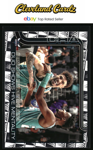 2025-26 Topps #283 Hornets: Duo Shows Hive Mentality Season Tip Off