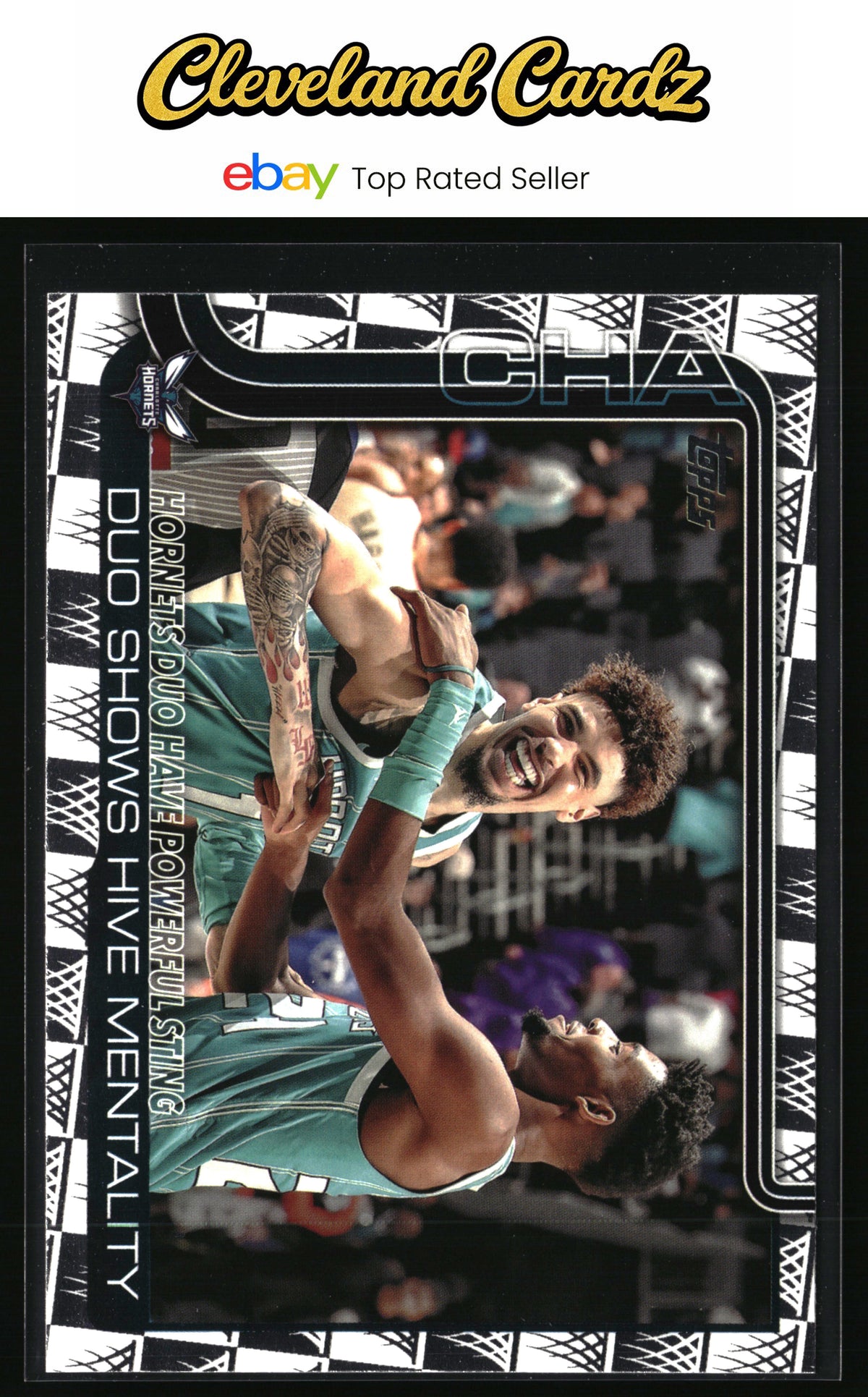 2025-26 Topps #283 Hornets: Duo Shows Hive Mentality Season Tip Off