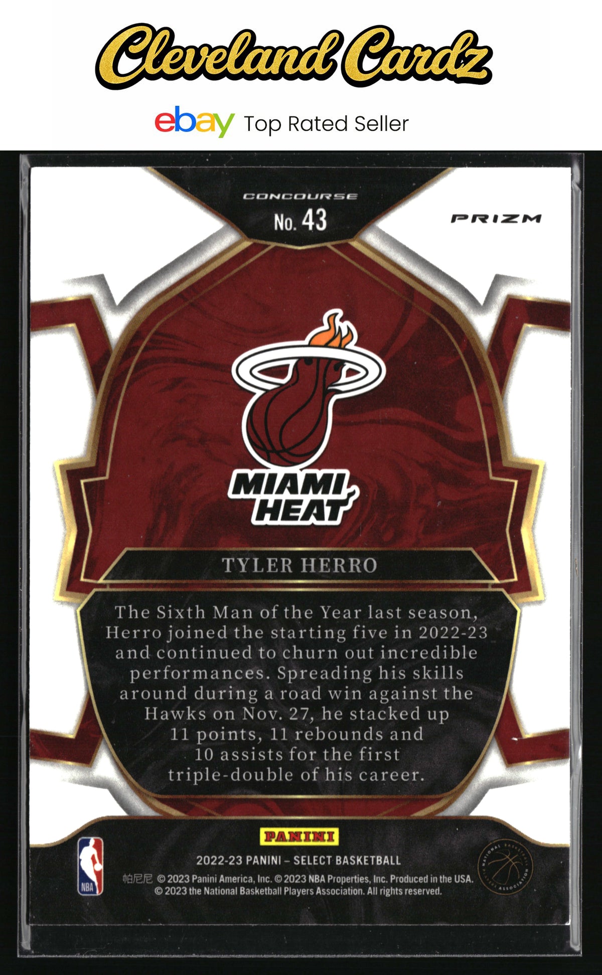 2022-23 Panini Select #43 Tyler Herro Orange Flash Prizm