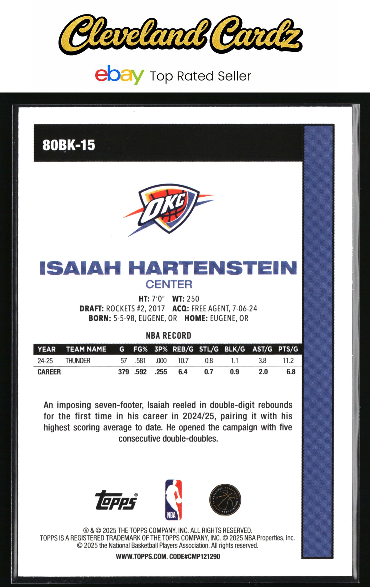 2025-26 Topps #80BK-15 Isaiah Hartenstein 1980-81 Topps Basketball