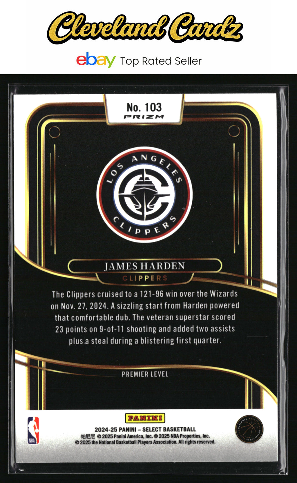 2024-25 Panini Select #103 James Harden Tectonic Prizm